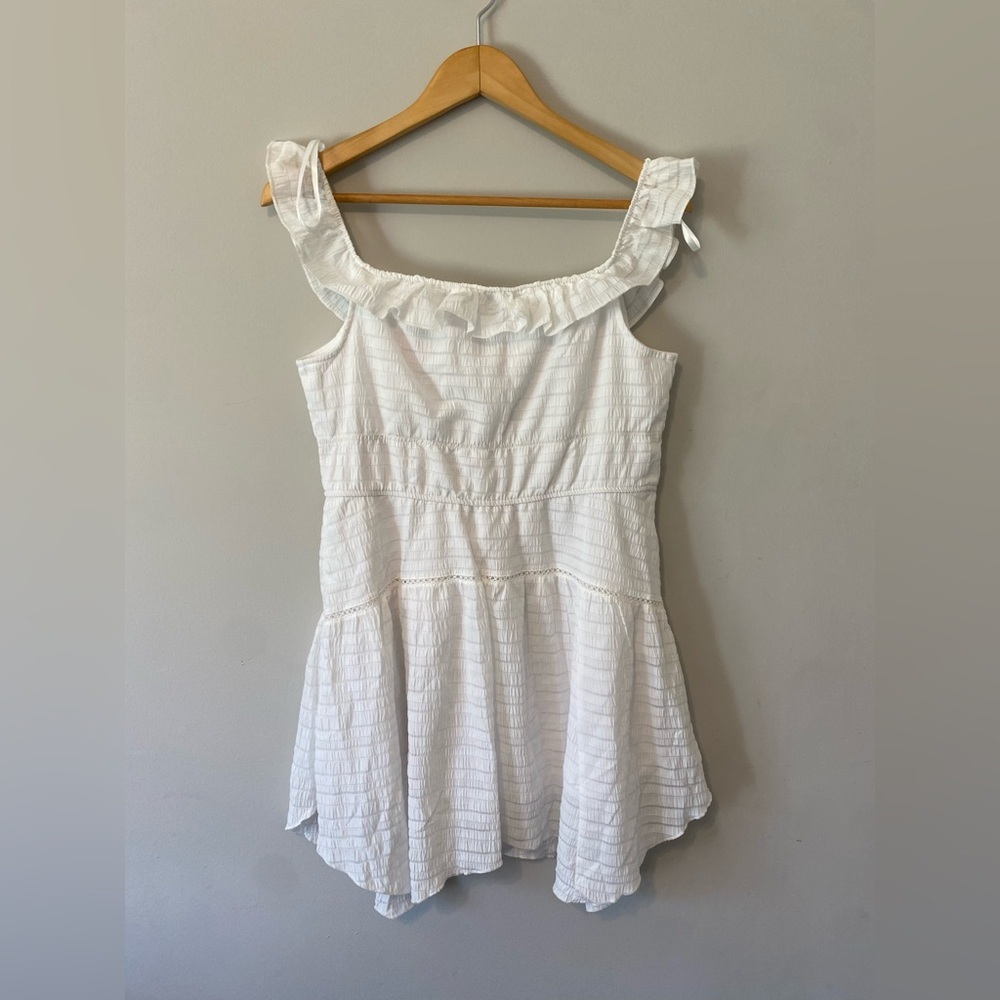 Wild Fable White Ruffle Cottagecore Tiered Mini Dress - Picture 3 of 3